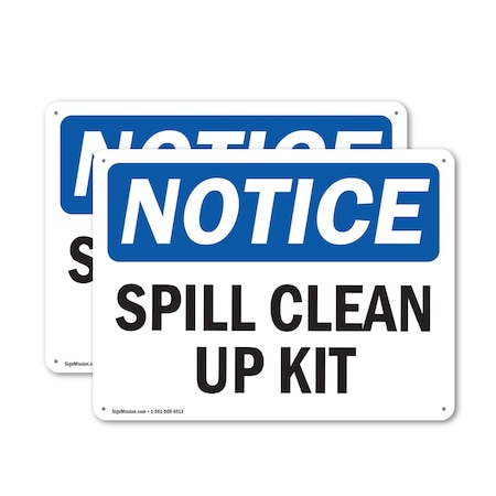 Signmission Spill Clean Up Kit, 10 in W x Rectangle, Plastic OS-2PACK-NS-P-710-L-16608